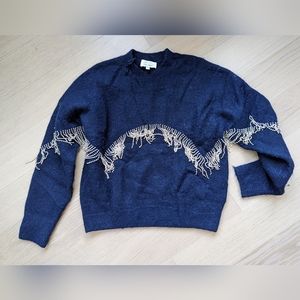 & Other Stories Sweater, Navy Size Small with rhinestones